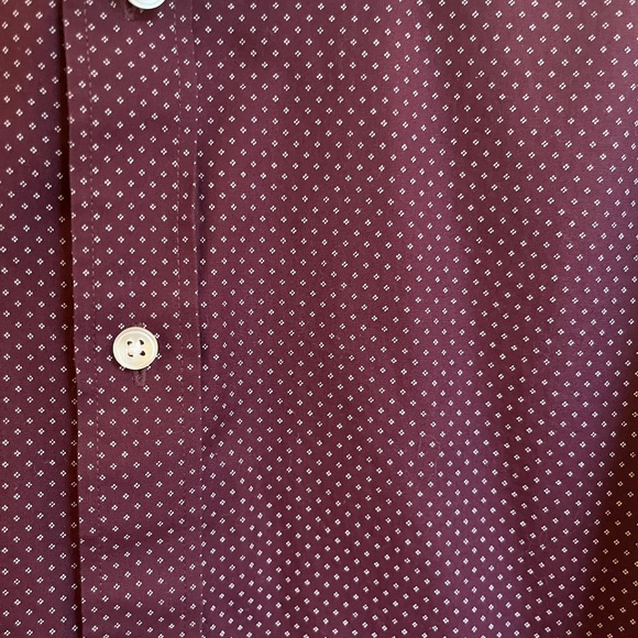 Ryan Seacrest Burgundy Polka Dot Button Down - Picture 4 of 4